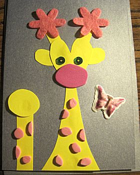 details Condenseren defect Knutselidee: Giraffe kaart