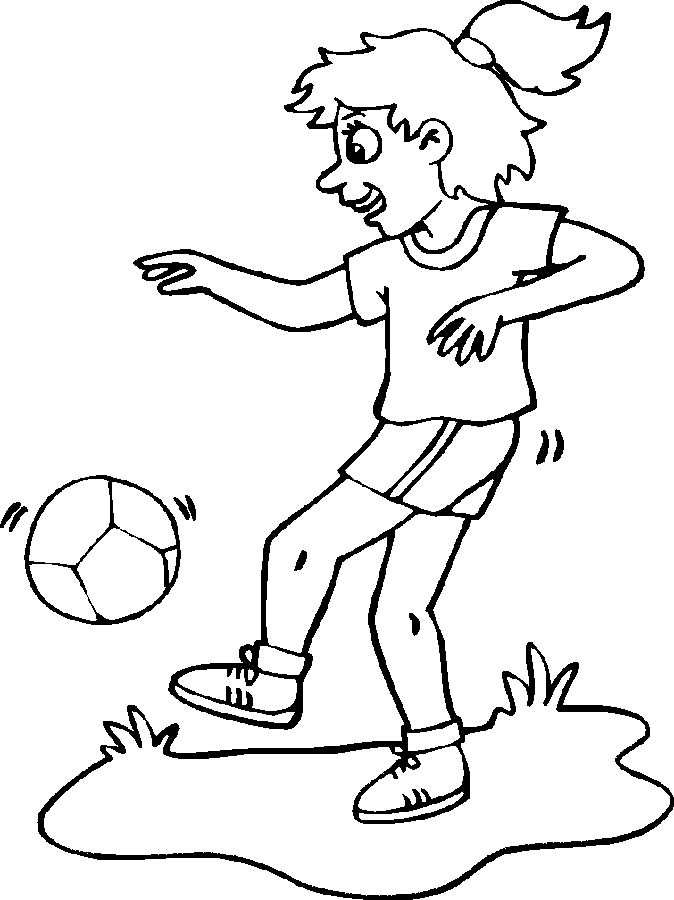 Voetballend meisje