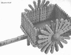 Bloemenkar van wasknijpers