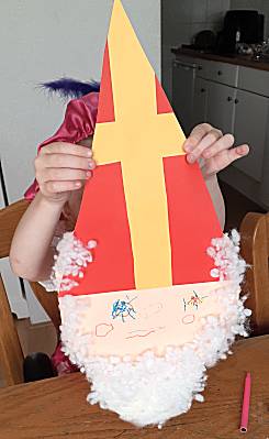 Sinterklaas hoofd maken van papier