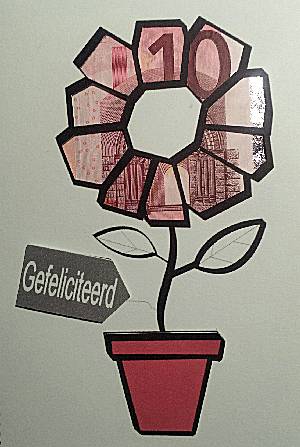 Geldbloem cadeautje